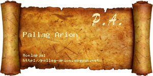 Pallag Arion névjegykártya